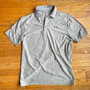 Under Armour Mens Loose Fit Grey Heathered Golf Polo Size Medium